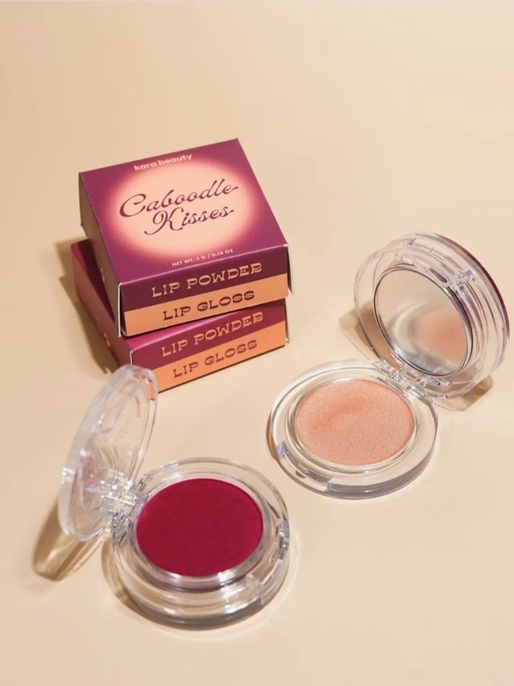 Kara Beauty Caboodle Kisses Double Stack Lip Powder & Lip Gloss in Desert Orchid